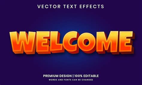 Premium Vector | Welcome 3d text effects