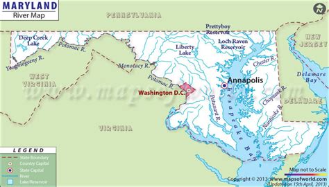 Maryland Rivers Map | Rivers in Maryland