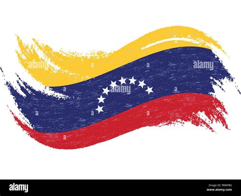 National Flag Of Venezuela, Designed Using Brush Strokes,Isolated On A ...