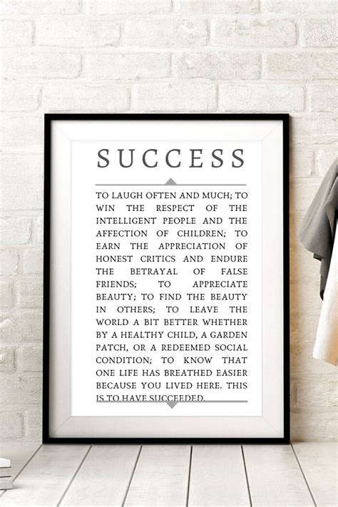 Ralph waldo Emerson poems Success Framed wall art or canvas print quote ...