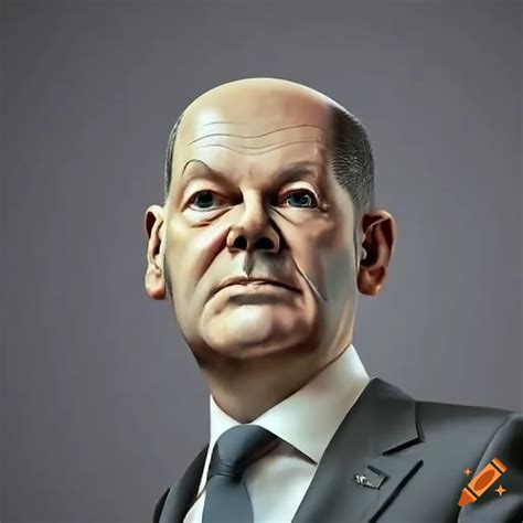 Image of a satirical robot minister olaf scholz on Craiyon