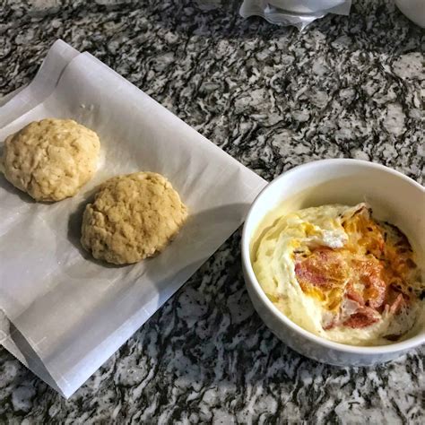 Microwavable Low Carb Bacon, Egg, and Cheese Biscuit Recipe