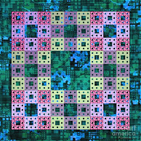 Sierpinski Carpet 1 Digital Art by Walter Oliver Neal