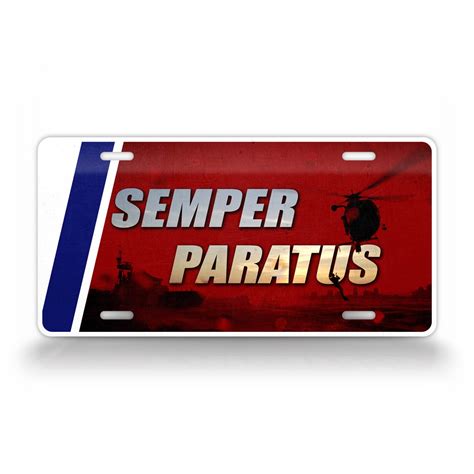 Coast Guard Motto Semper Paratus License Plate – SignsAndTagsOnline