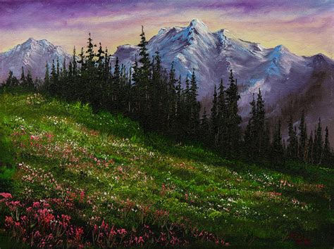 Alpine Meadow Painting by Chris Steele