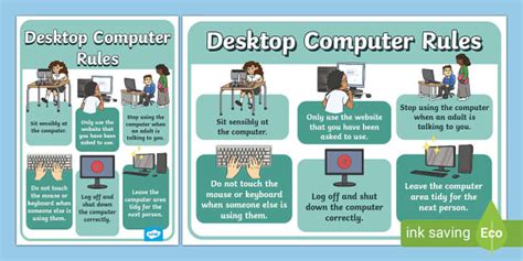 KS1 Desktop Computer Rules Poster (teacher made) - Twinkl