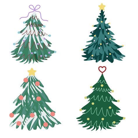 Set of Christmas tree. 6952467 Vector Art at Vecteezy