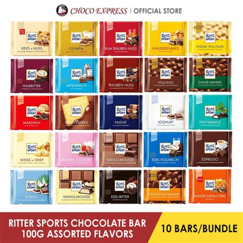 Qoo10 - Ritter Sport Chocolate Bar 100g Assorted Flavors (Bundle of 10 ...