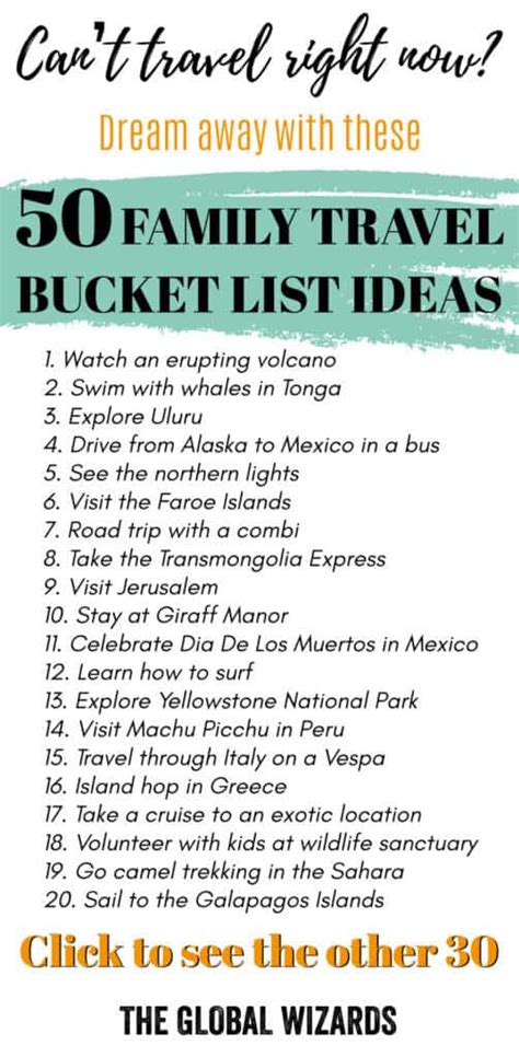 Family Travel Bucket List: 50 ideas for the best family adventures ...