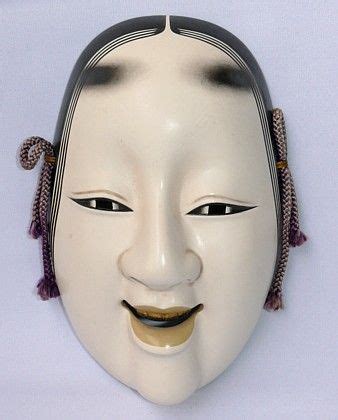 Decorative Noh Theatre mask of Ko Omote depicting young beauty lady ...