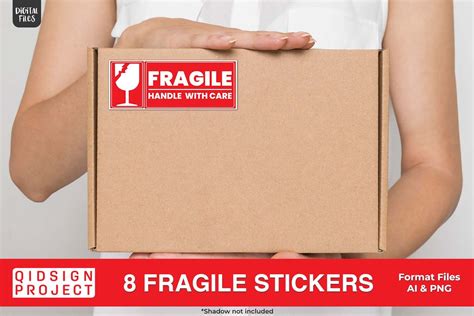 8 Fragile Stickers for Packaging By qidsign project | TheHungryJPEG