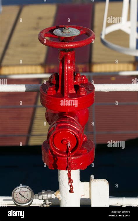 A fire hydrant on board the Panama-registered container ship MSC Sandra ...