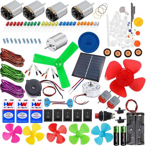 Buy NEXT GEEKDIY Science Project Dc Motor Kit with Gear Pulley Set, Solar Energy, Windmill ...