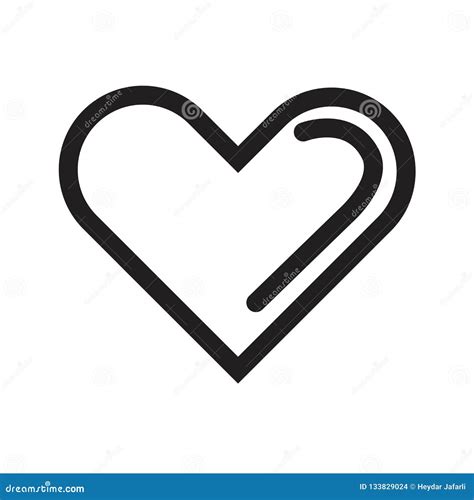 Heart Outline Icon Vector Sign and Symbol Isolated on White Back Stock ...