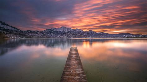 Bavarian Alps Germany Lake And Kochel Mountain During Sunset 4K HD Nature Wallpapers | HD ...