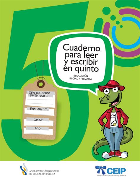 Cuaderno de leer y escribir quinto 5º, alumno. Lengua, Lenguaje, Español. Material Uruguay ...