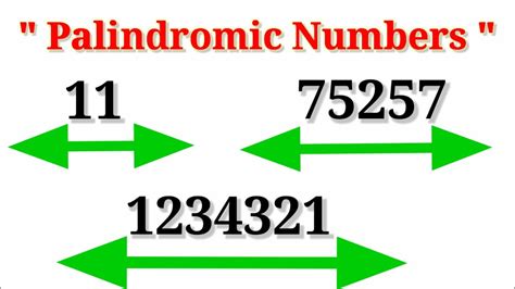 Palindrome Number;What is palindrome Number?; Palindrome with examples; - YouTube