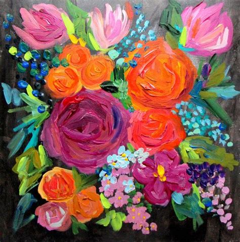 Original Small Abstract Flower Painting on by BluePoppyDesign ...