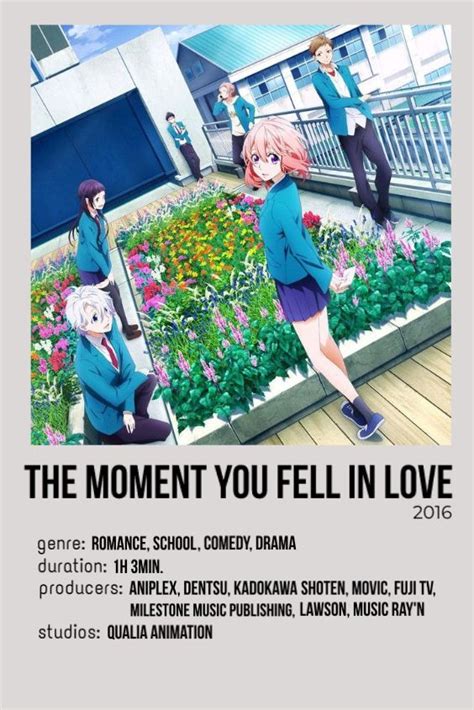 an advertisement for the anime movie, the moment you fell in love with someone else