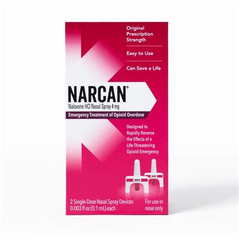 Narcan naloxone OTC Nasal 4Mg Spray 2X0.1 Ml By Emergent Devices