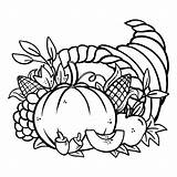 Thanksgiving Coloring Pages Cornucopia sketch template