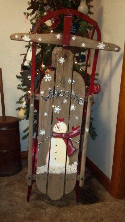 Christmas sled, Christmas sled decoration, Christmas decor diy