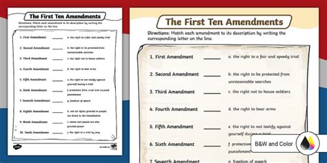 10 Amendments Activity | Constitution Day | Twinkl USA