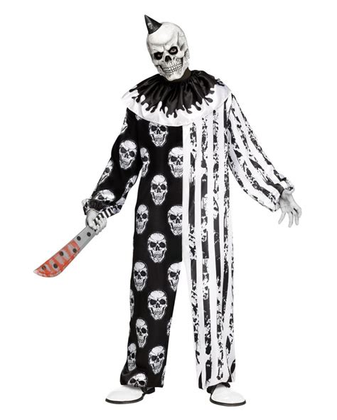 Skeleton Horror Clown Costume With Mask | Killer Clown Costume | Horror ...