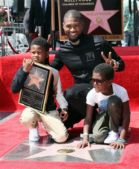 Usher and His Sons at Hollywood Walk of Fame September 2016 | POPSUGAR ...