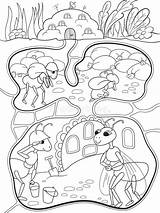 Ant Hill Coloring Page Coloring Pages sketch template