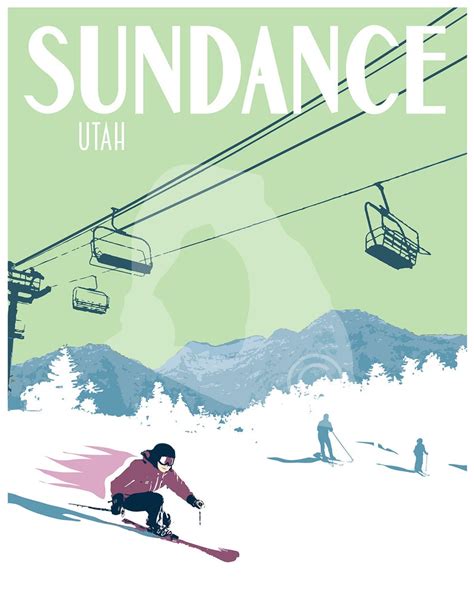 Sundance Utah Skiing Poster Sundance Resort Travel Print | Etsy