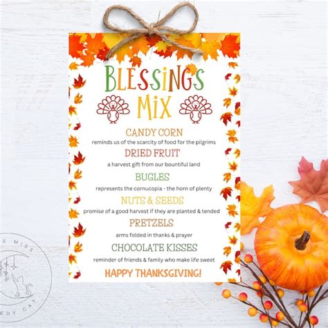 Thanksgiving Blessing Mix - Etsy