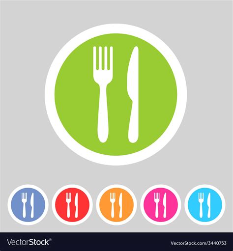 Fork knife flat icon shadow Royalty Free Vector Image