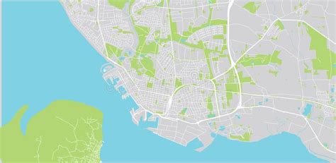 Urban Vector City Map of Esbjerg, Denmark Stock Vector - Illustration ...