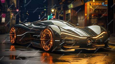 Premium AI Image | Supersport car at cyberpunk city with neon lights