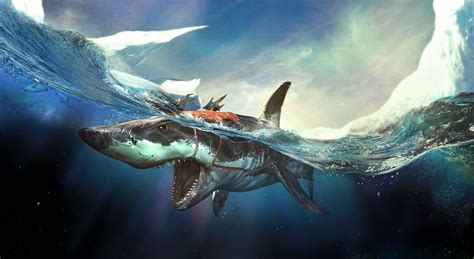 Shark, Rocky Meng | Shark art, Shark, Fantasy creatures