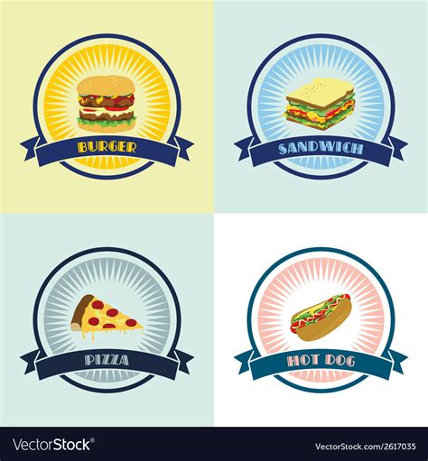 Fast food label Royalty Free Vector Image - VectorStock