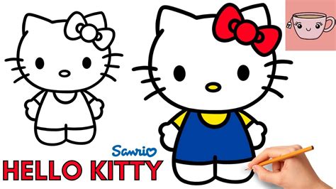 How To Draw Hello Kitty | Sanrio | Cute Easy Step By Step Drawing ...