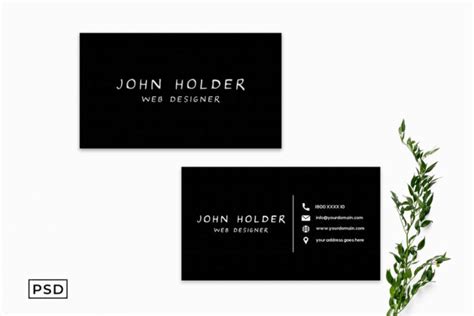 Black Business Card Template V2 - Free Download