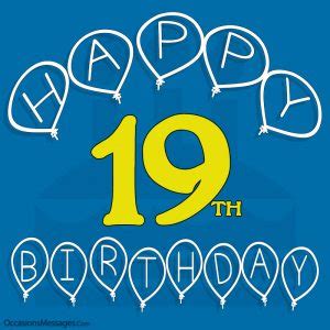 Happy 19th Birthday Wishes, Messages and Greeting Cards