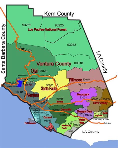 Map of the Ventura County in California. | life | Pinterest