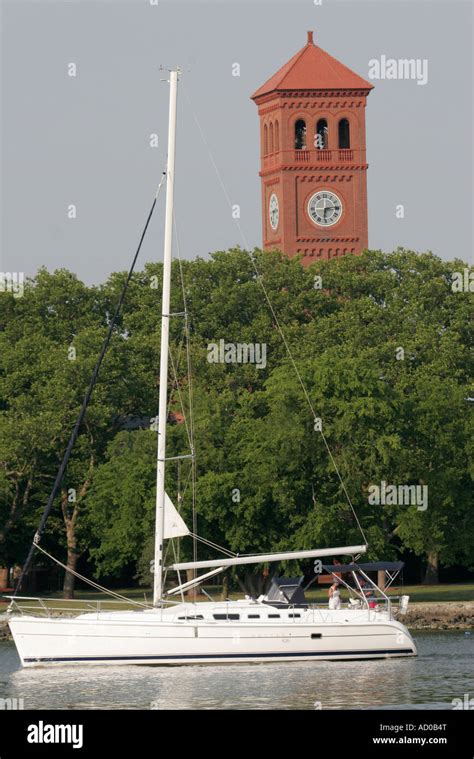 Hampton Virginia,Tidewater Area,Hampton River water,Hampton University,campus,clock tower,boat ...