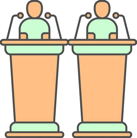 Debate Icon In Orange And Green Color. 24947792 Vector Art at Vecteezy