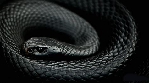 Download Lustrous Midnight Black Mamba Snake Wallpaper | Wallpapers.com