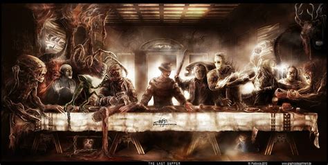 Mind Blowing Horror Icons Last Supper Poster HorrorMoviesca [2048x1031 ...