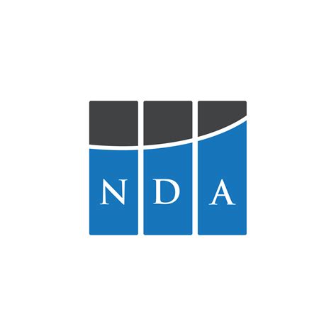 NDA letter logo design on WHITE background. NDA creative initials ...