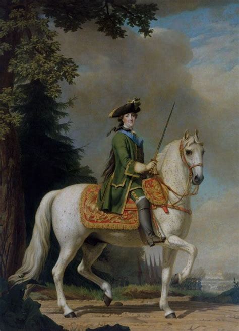 Portrait of Catherine II on her horse Brilliant, by Vigilius Eriksen ...