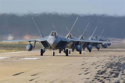 Air Force F-22 Raptors participate in a total force exercise at Joint ...