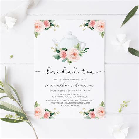 Free Printable Bridal Tea Party Invitations - Printable Form, Templates ...