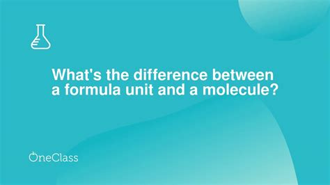 What's the difference between a formula unit and a molecule? - YouTube